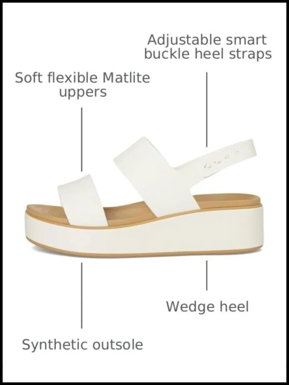 Adjustable Wedge Sandals Platform Wedge Heel Slide Sandals
